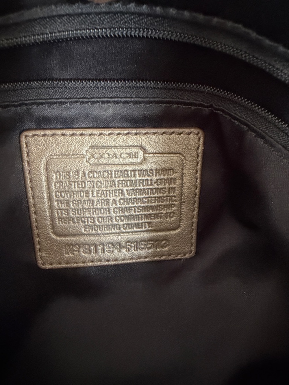 Coach Brown/Goldish Leather Satchel Bag - Signature Coach - Picture 4 of 6